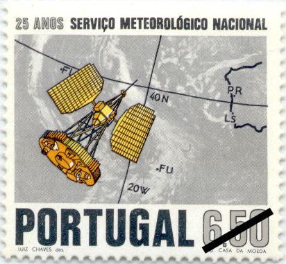 Color Variation Portugal, 1971, 25 Years Meteorological Service sc1115, mi1148, sg1434