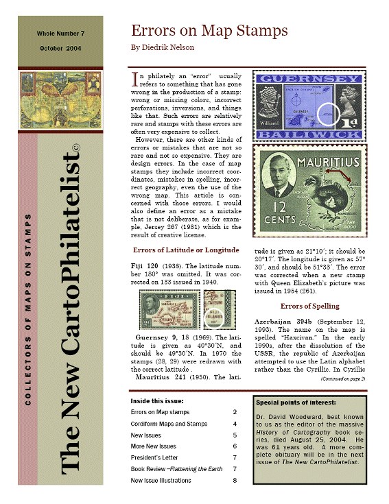 New Carto Philatelist Number 7 October 2004 Cover
