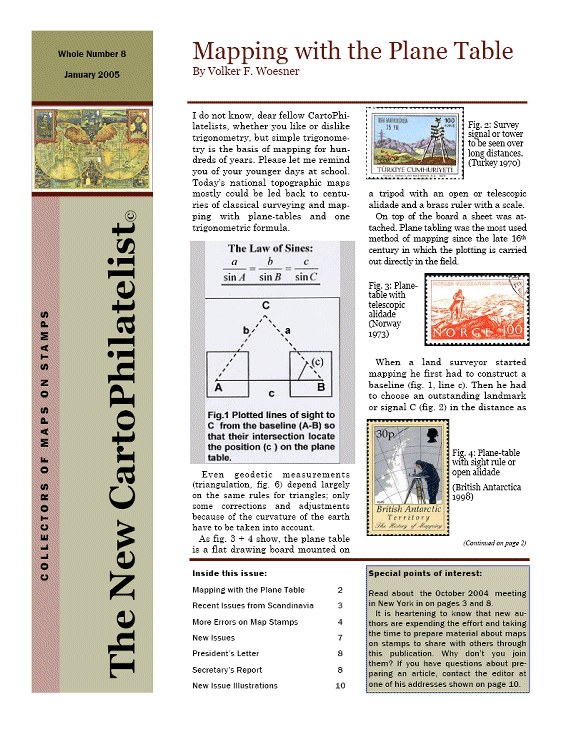 New Carto Philatelist Number 8 January 2005 Cover