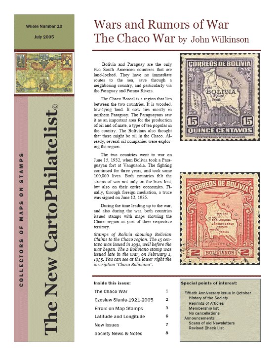 New Carto Philatelist Number 10 July 2005 Cover