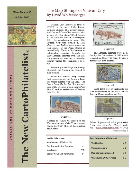 New Carto Philatelist Number 15 October 2006 Cover