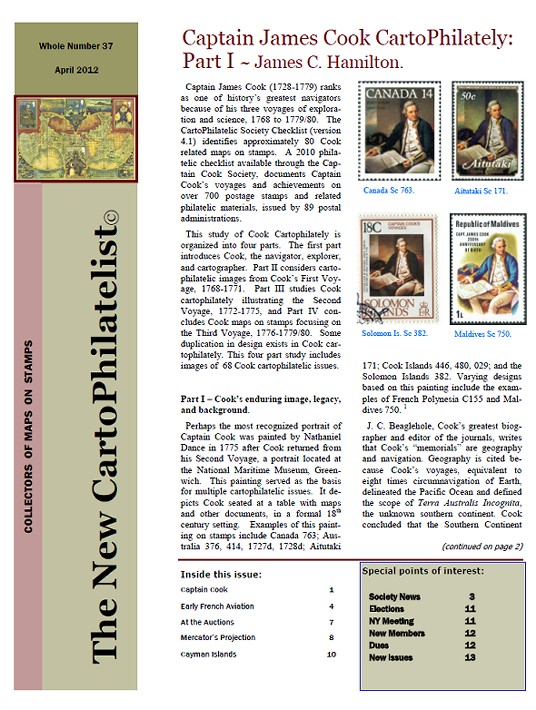 New Carto Philatelist Number 37 April 2012 Cover