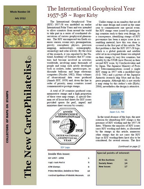 New Carto Philatelist Number 38 July 2012 Cover