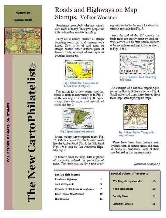 New Carto Philatelist Number 39 October 2012 Cover