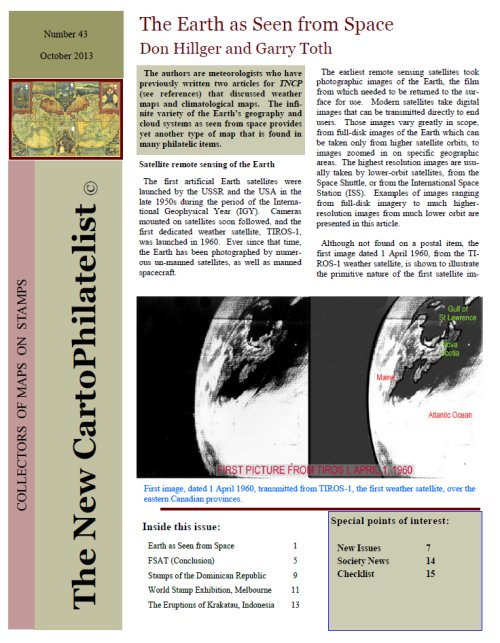 New Carto Philatelist Number 42 July 2013 Cover