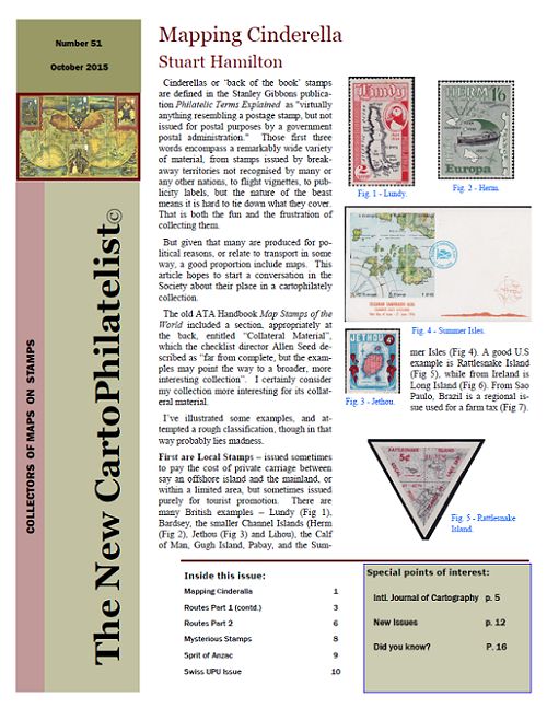 New Carto Philatelist Number 51 October 2015 Cover