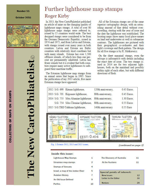 New Carto Philatelist Number 55 October 2016 Cover