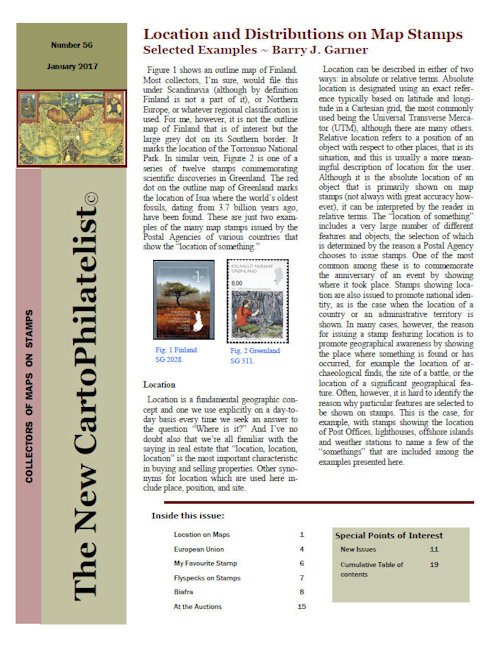 New Carto Philatelist Number 56 January 2017 Cover