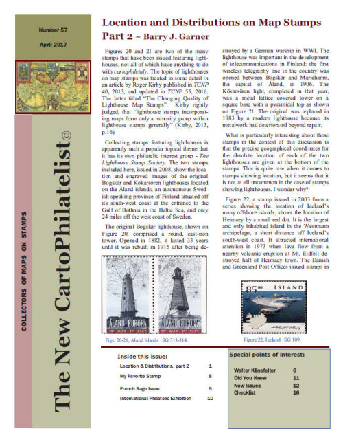 New Carto Philatelist Number 57 April 2017 Cover