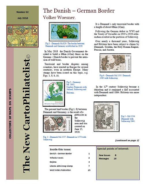 New Carto Philatelist Number 62 July 2018 Cover