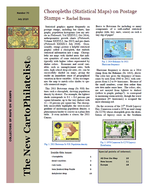 New Carto Philatelist Number 70 July 2020 Cover