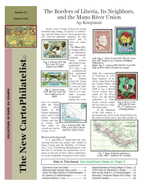 New Carto Philatelist Number 72 January 2021 Cover